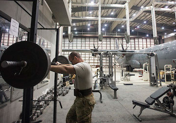 Mentally preparing to lift weights  U S  Air Force photo by Staff Sgt  Katherine Spessa 