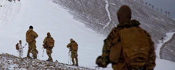 Ruck marching through snow